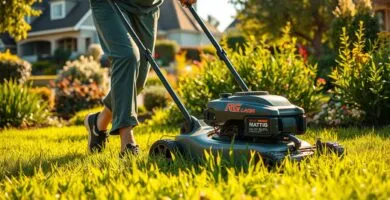 how many calories do you burn when mowing the lawn