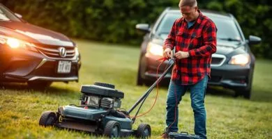 can you jump a mower battery with a car