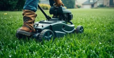 how long to wait after rain to mow