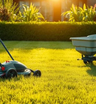 should you mow before fertilizing