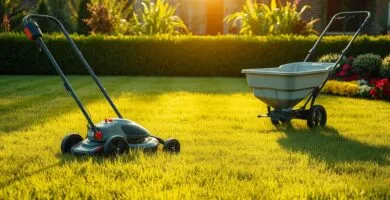 should you mow before fertilizing