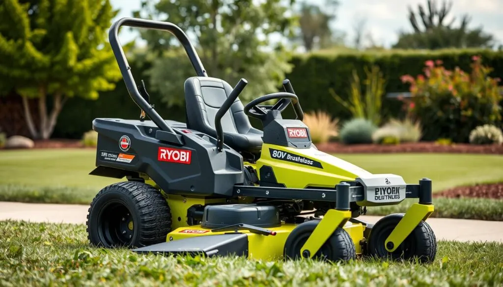 Generate an image of the Ryobi 80V Brushless 30-inch Zero Turn Mower