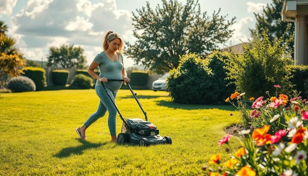can i mow while pregnant