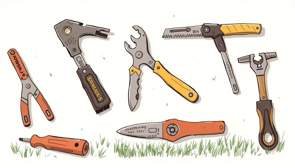 Image of lawn mower blade sharpening tools