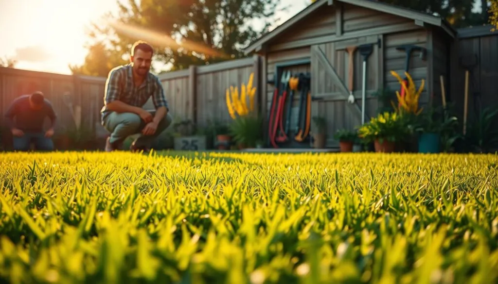 how long before mowing new grass