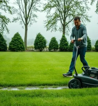is it bad to mow a wet lawn