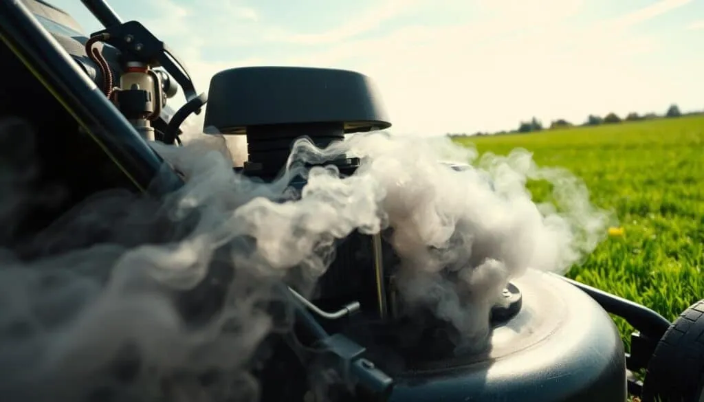why does my lawn mower smoke