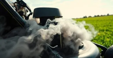 why does my lawn mower smoke