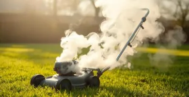 why is my push mower smoking white