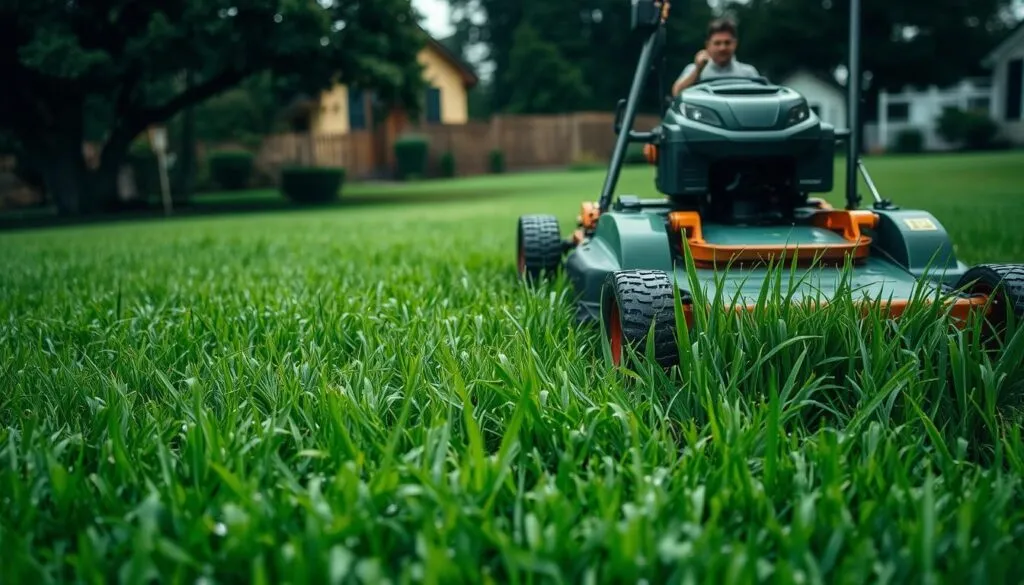 can wet grass be mowed