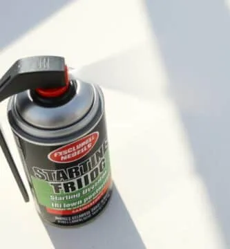 where to spray starter fluid on a lawn mower