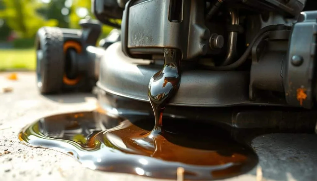 why is my lawn mower leaking oil