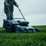 can you mow grass in the rain