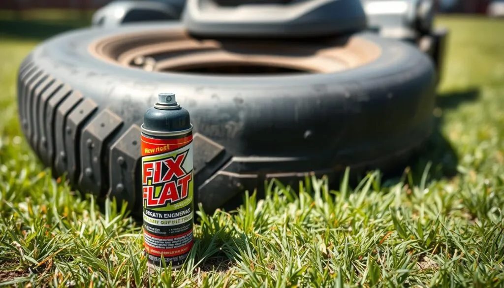 can you use fix a flat on lawn mower tires