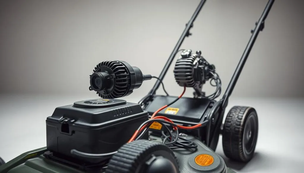 what charges battery on lawn mower