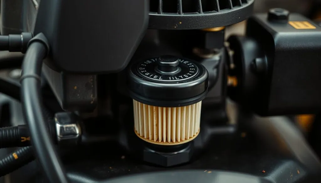 where is fuel filter on lawn mower