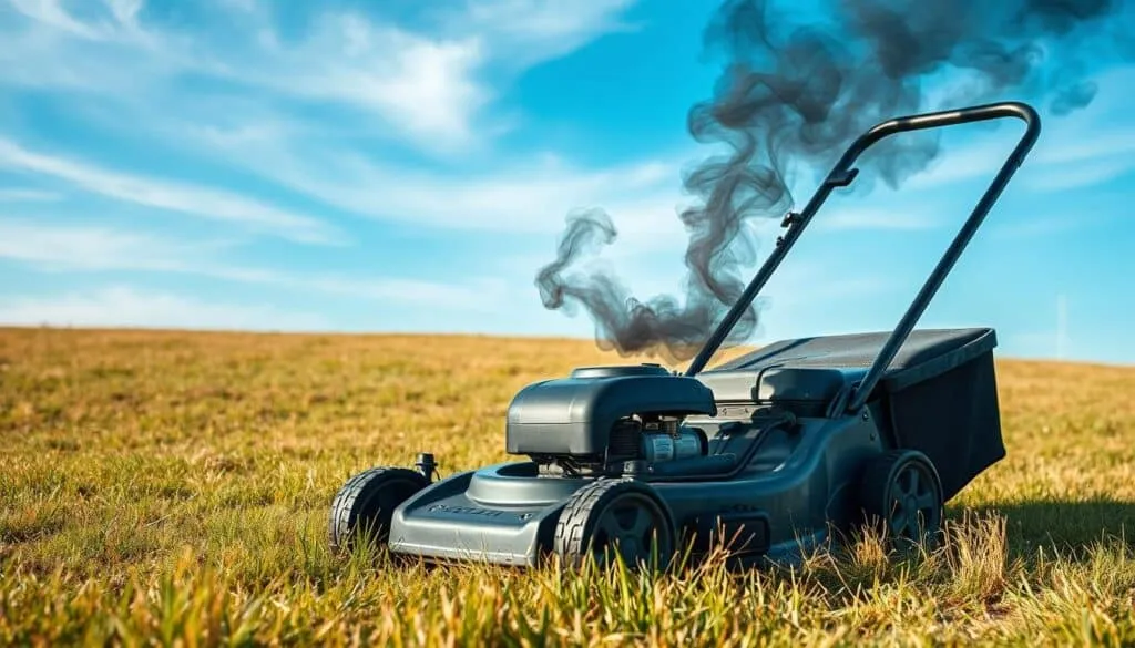 why is lawn mower smoking