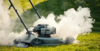 why is my lawn mower blowing white smoke